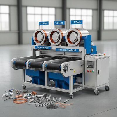 Сила магнитного поля 0,5 до 1,5 Тесла Электромагнитный сепаратор Автоматическая система, обеспечивающая промышленную добычу металла