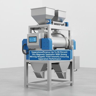 Эффективность сепарации до 99% Сухой магнитный сепаратор с сильной интенсивностью магнитного поля, обеспечивающий эффективность сепарации