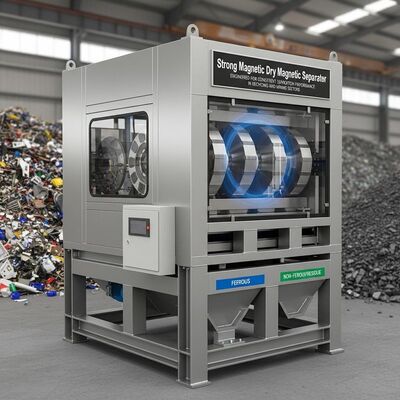 Сильный магнитный сепаратор сухого типа, разработанный для стабильной производительности сепарации в секторах переработки и горнодобывающей промышленности